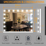 Tabletop Vanity Mirror With Built-in Light Bulb