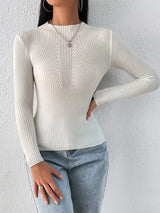 Solid White and Black Tops Sweaters 2025 Autumn Winter Long Sleeve Turtleneck Pullovers Fashion Womens Sweaters Femme Clothing
